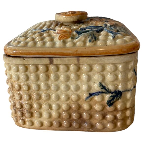 Vintage Ceramic Flower Floral Trinket Box - Picture 6 of 7